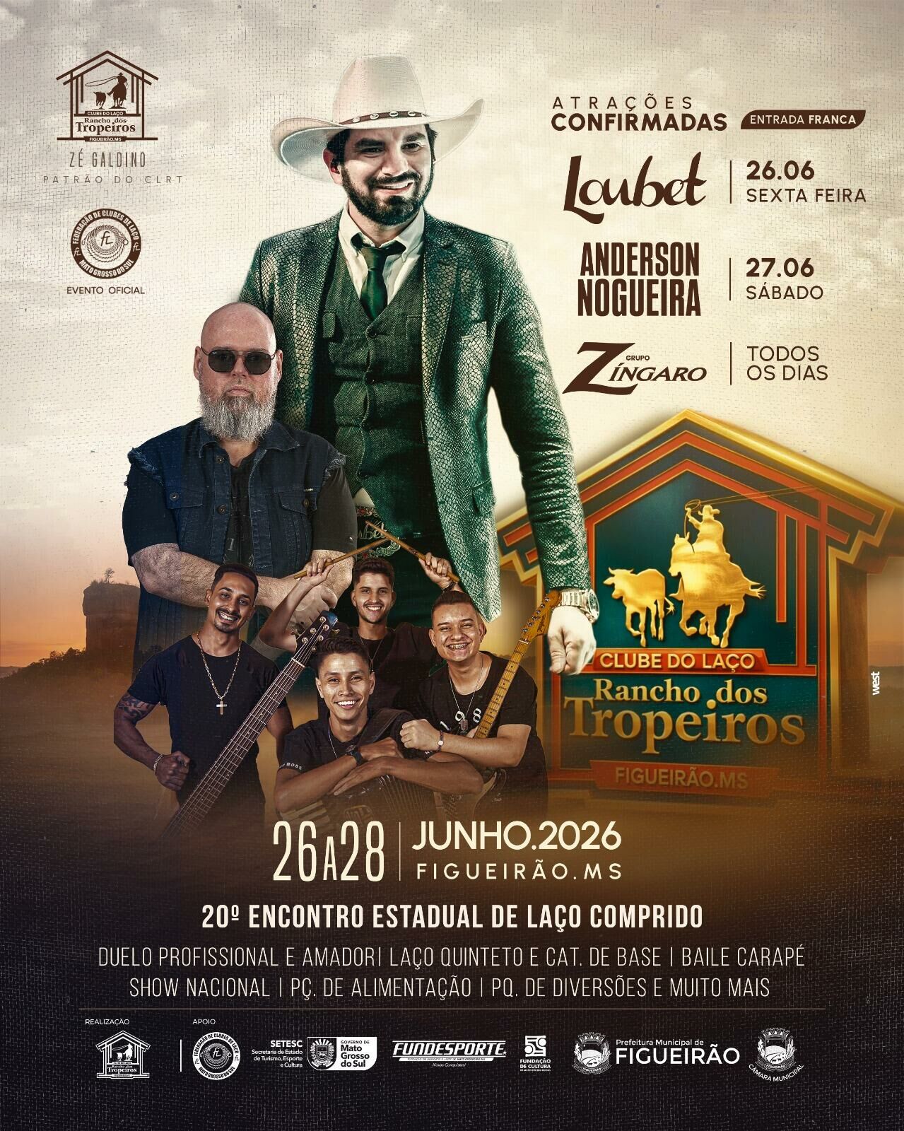 Imagem de compartilhamento para o artigo Clube do Laço Rancho dos Tropeiros promove grande Encontro Estadual de Laço em junho da MS Todo dia